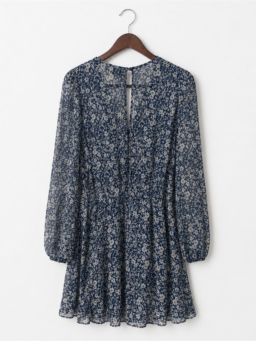 Trixxi Clothing Company Navy Floral Long Sleeve Dress – Size Large - Picture 2 of 4